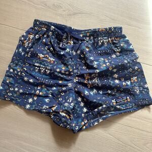Patagonia Recycled Nylon Print Baggies Shorts Small Blue